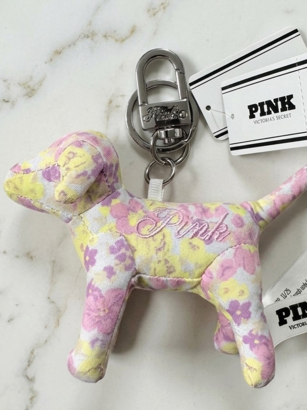 PINK Micro Dog Keychain Charm